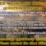 Customs of the Three Weeks/Nine Days