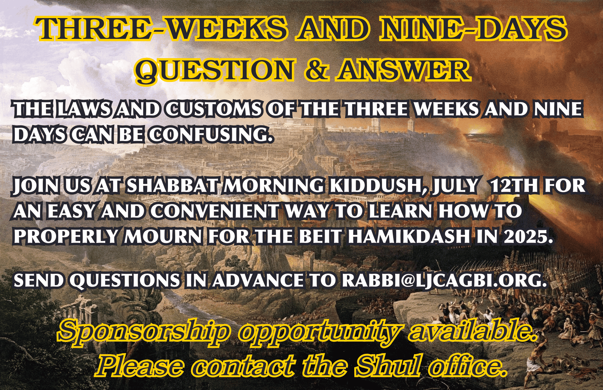 Three Weeks - Nine Days Q & A