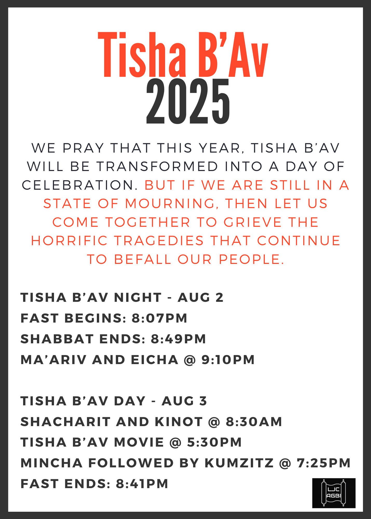 Tisha B'Av Observance
