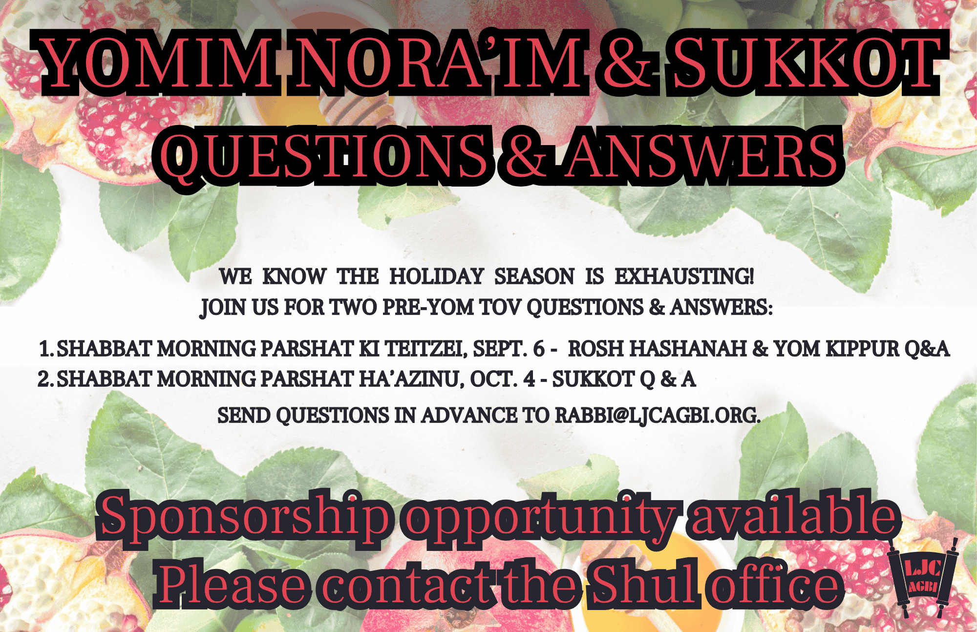 Q & A - Sukkot