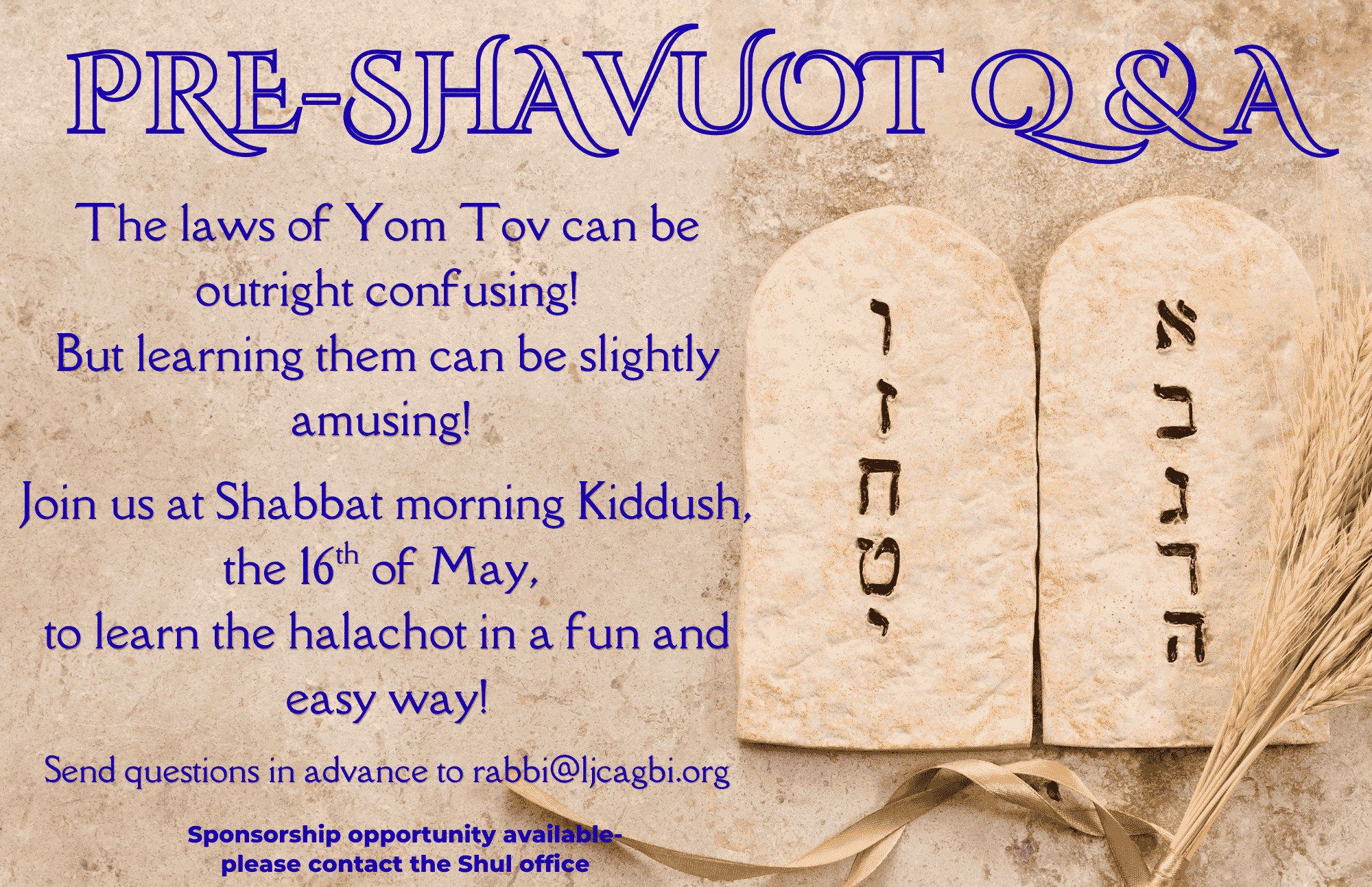 Pre-Shavuot Q & A